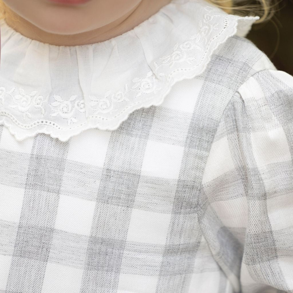 Gingham Dress Gray